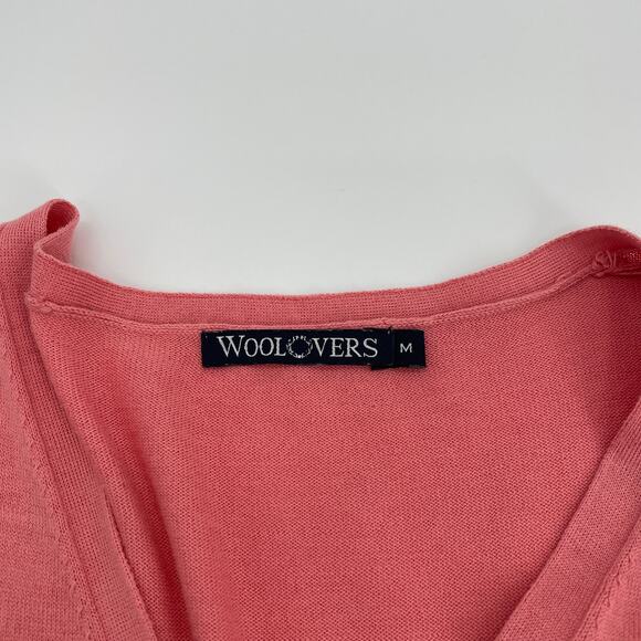 WOOLOVERS Cardigan Silk Cotton Short Sleeve Womens Size M Preppy Sweater Cottage - Picture 4 of 7